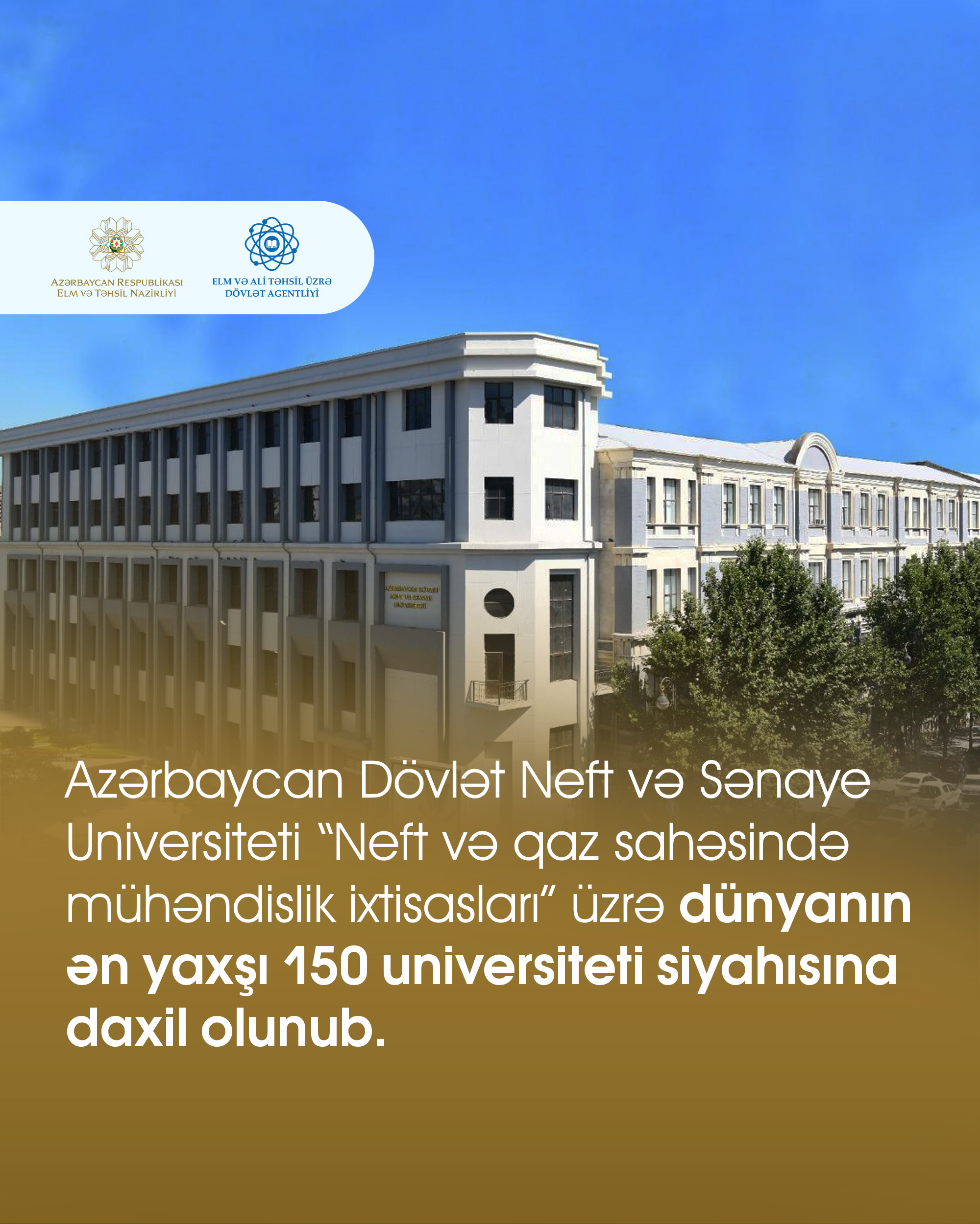 Universitetlərinin fənn reytinqlərində Azərbaycan universitetlərinin sayı 3-ə çatıb