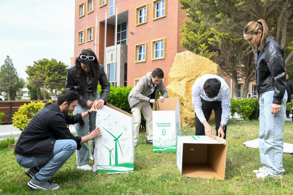 BMU-da “Eco Hub” layihəsi çərçivəsində çeşidləmə qutuları yerləşdirilib - FOTO