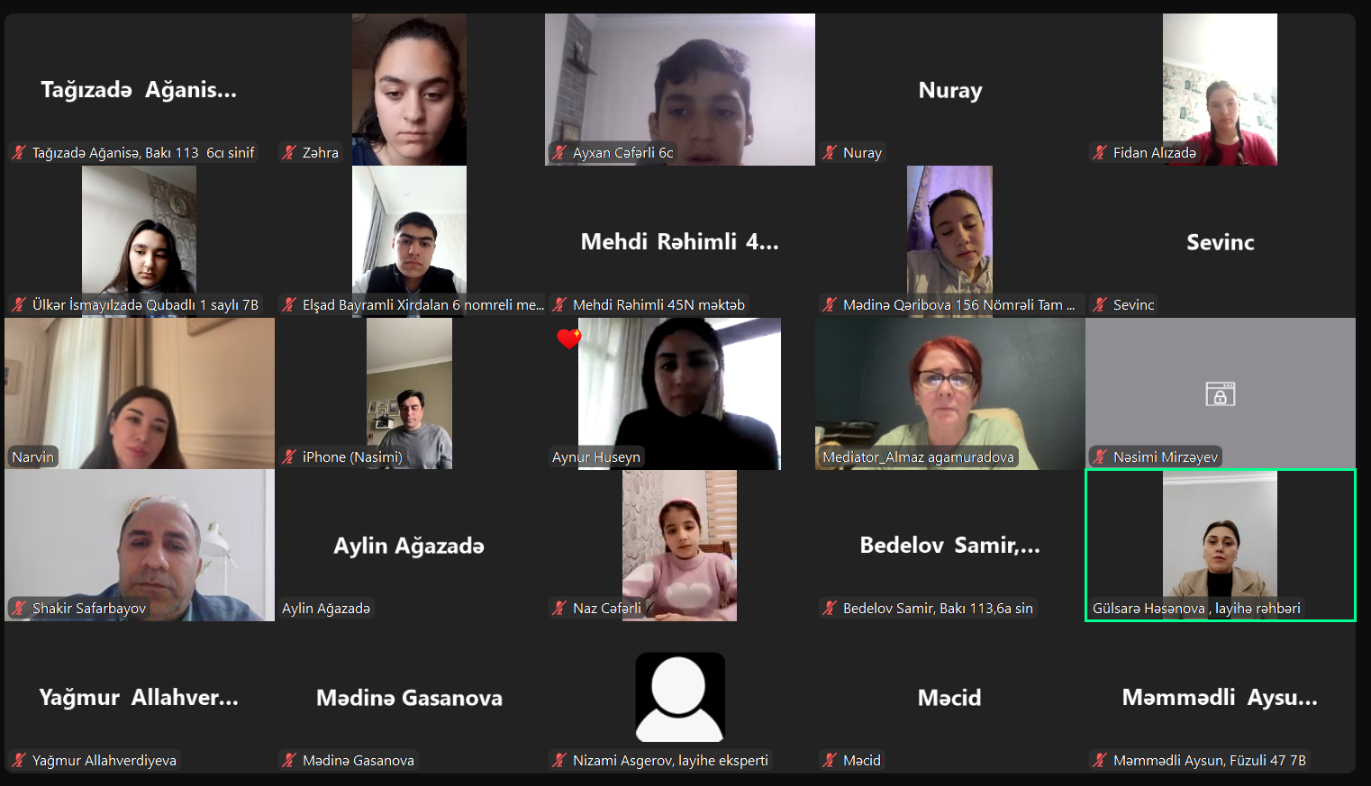 Mediator şagirdlər üçün 6 günlük məktəb mediasiyası təlimi yekunlaşdı