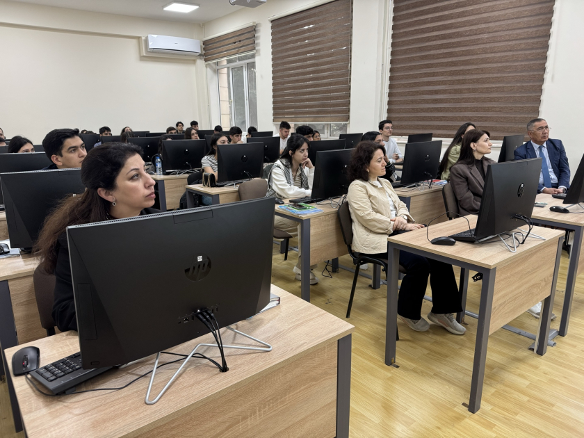 SOCAR-ın süni intellekt üzrə mütəxəssisi BDU tələbələri ilə görüşüb - FOTO