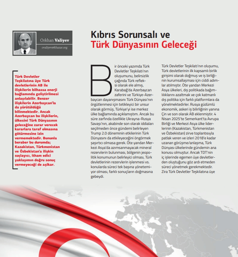 Xəzər Universitetinin professorunun məqaləsi nüfuzlu türk jurnalında dərc olunub