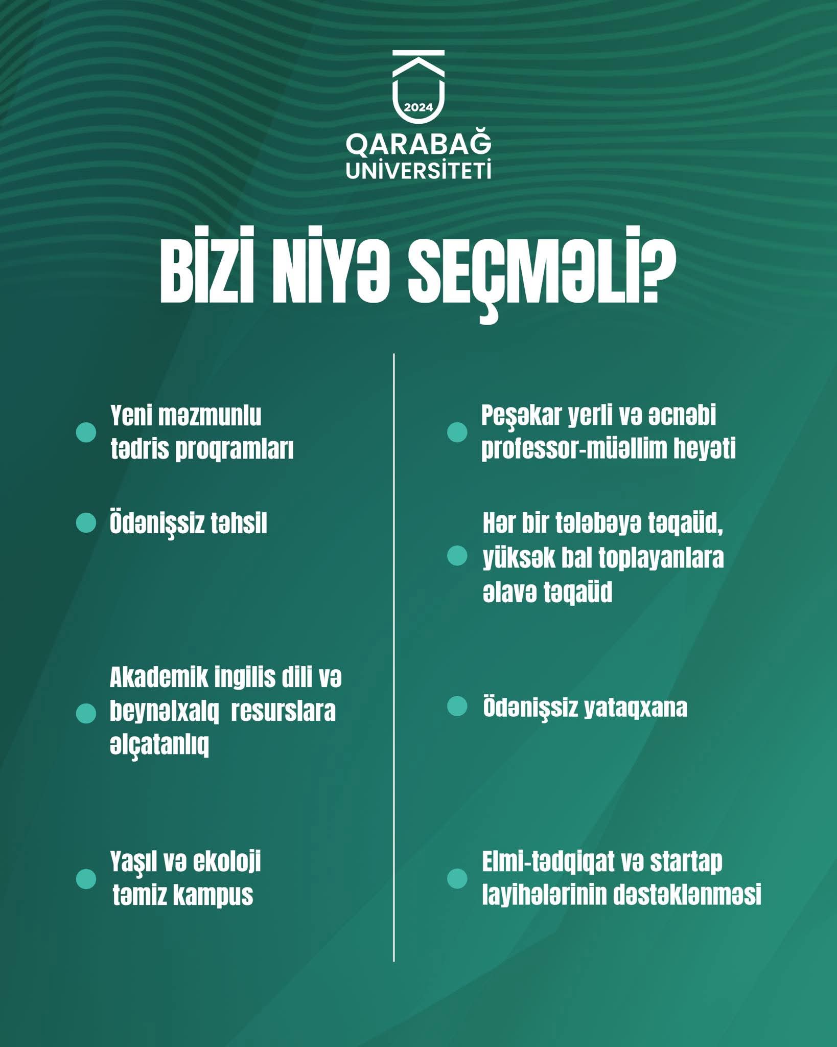 Qarabağ Universitetində təhsil alan abituriyentləri hansı üstünlüklər gözləyir?