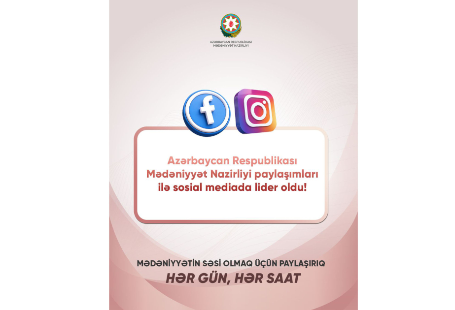 Mədəniyyət Nazirliyi keçən ay sosial şəbəkələrdə ən çox paylaşım edən qurum olub
