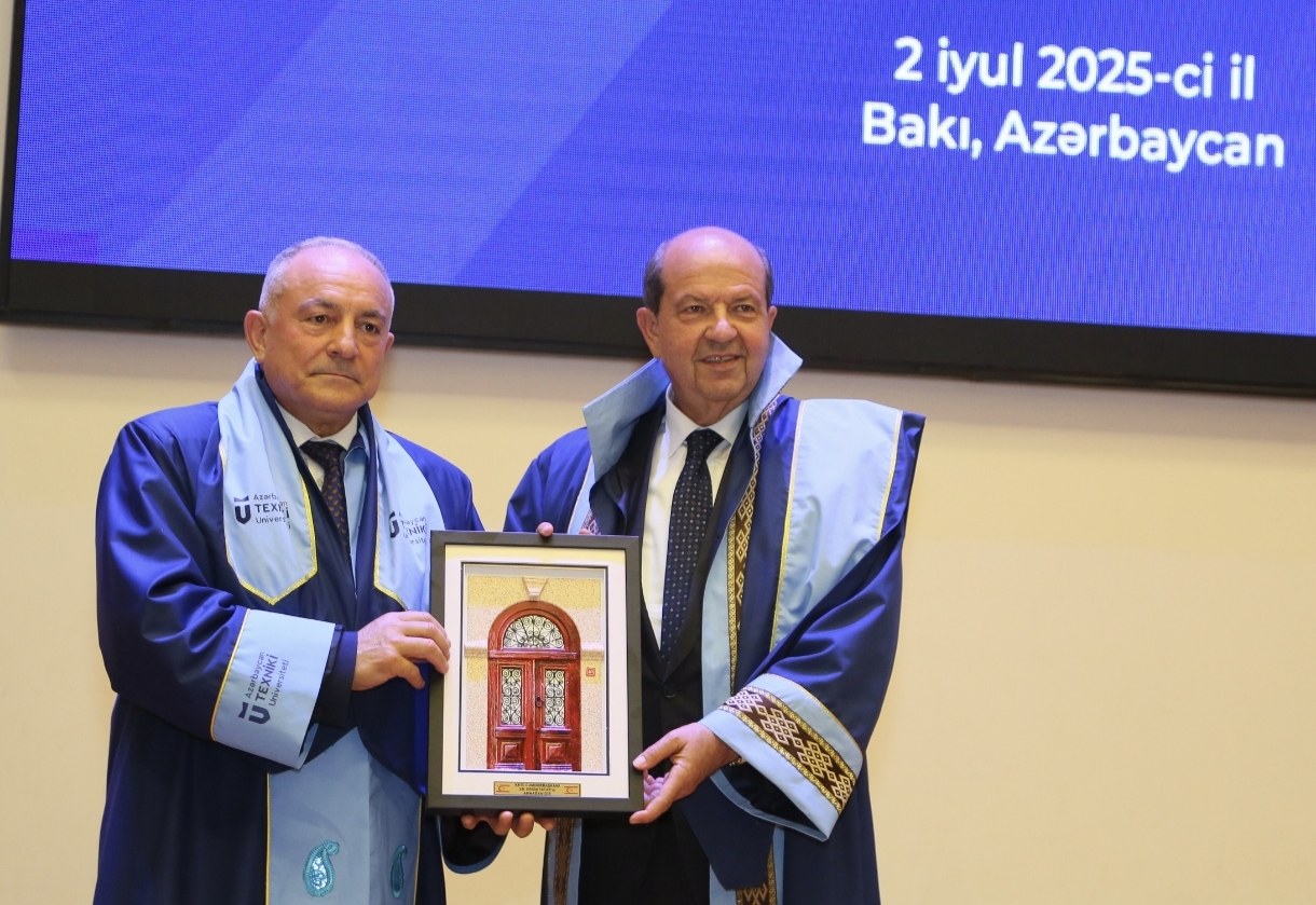Şimali Kipr Türk Cümhuriyyətinin Prezidentinə AzTU-nun Fəxri doktoru diplomu təqdim olunub