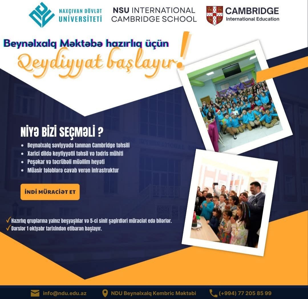 NDU Kembric Məktəbində Hazırlıq Proqramına qeydiyyat başlayıb
