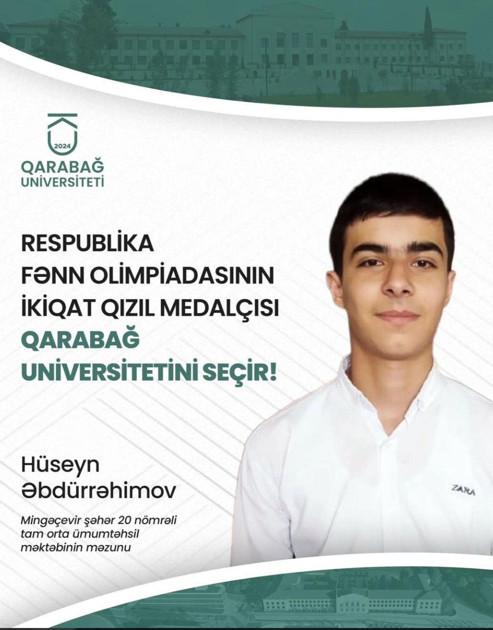 Double gold medalist of the RFO applies to Karabakh University