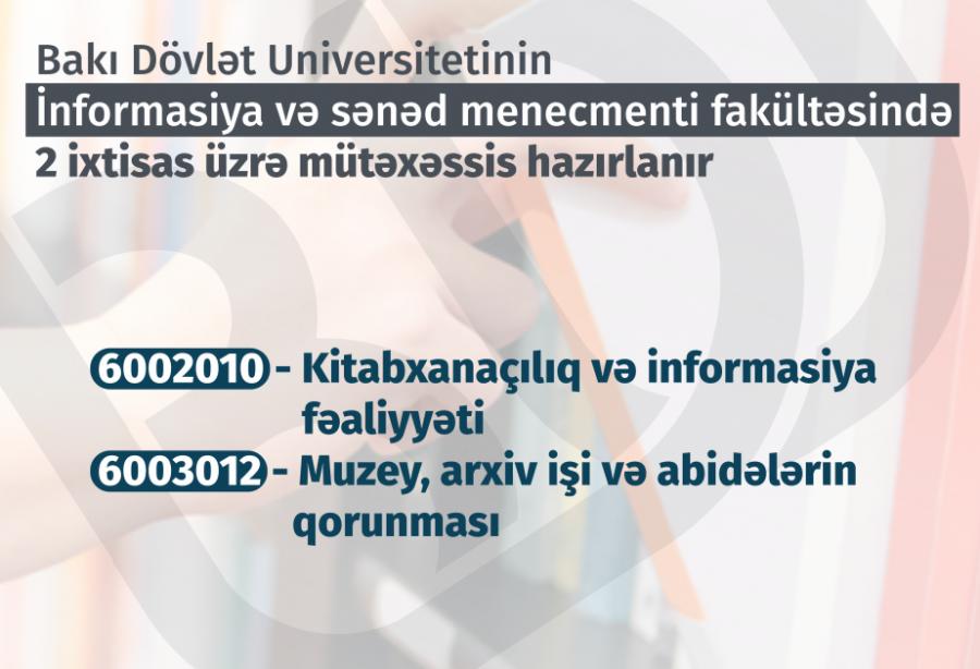BDU-da iki yeni ixtisas