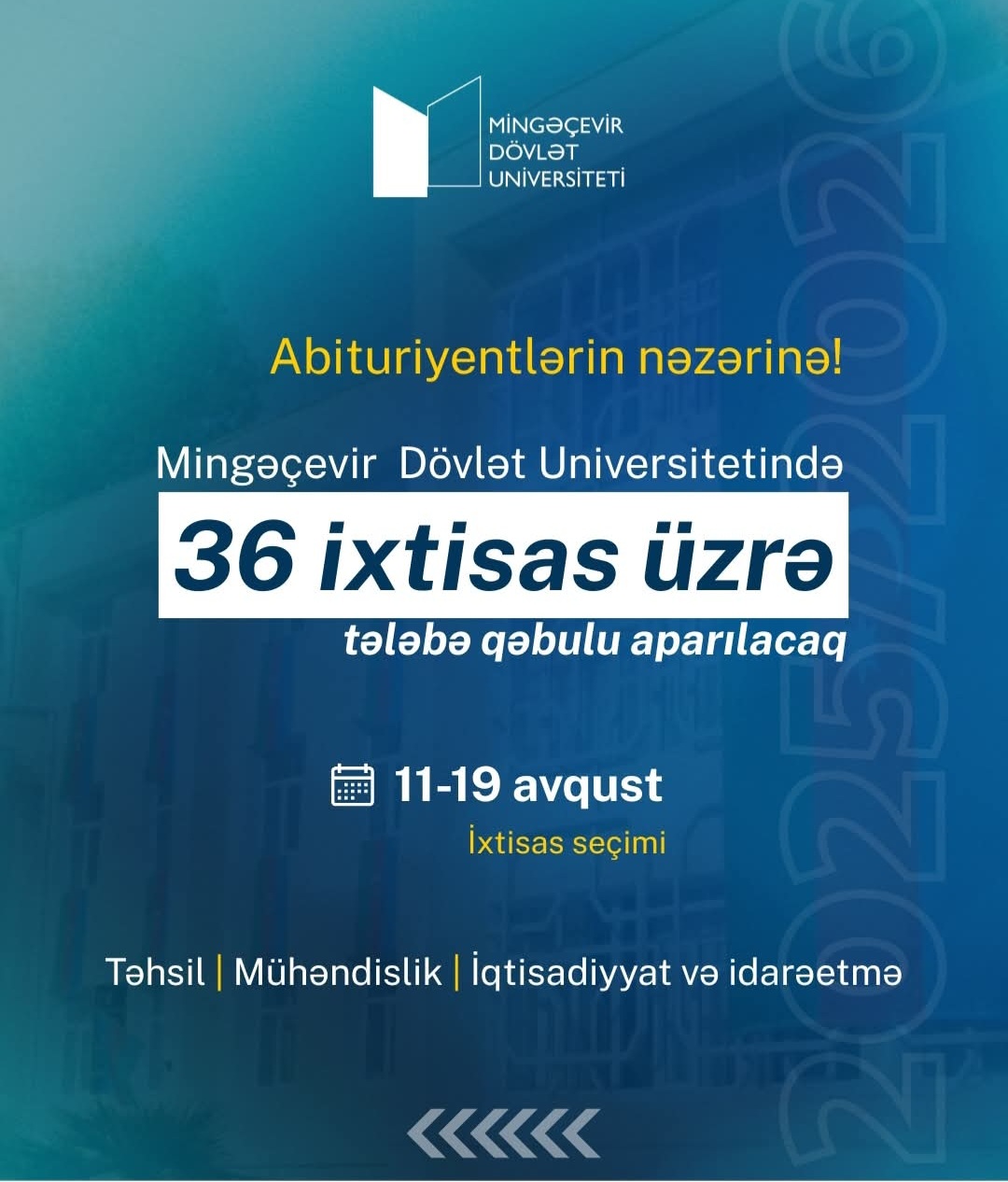 Mingəçevir Dövlət Universitetində Abituriyent Məsləhət Mərkəzi fəaliyyətə başlayır