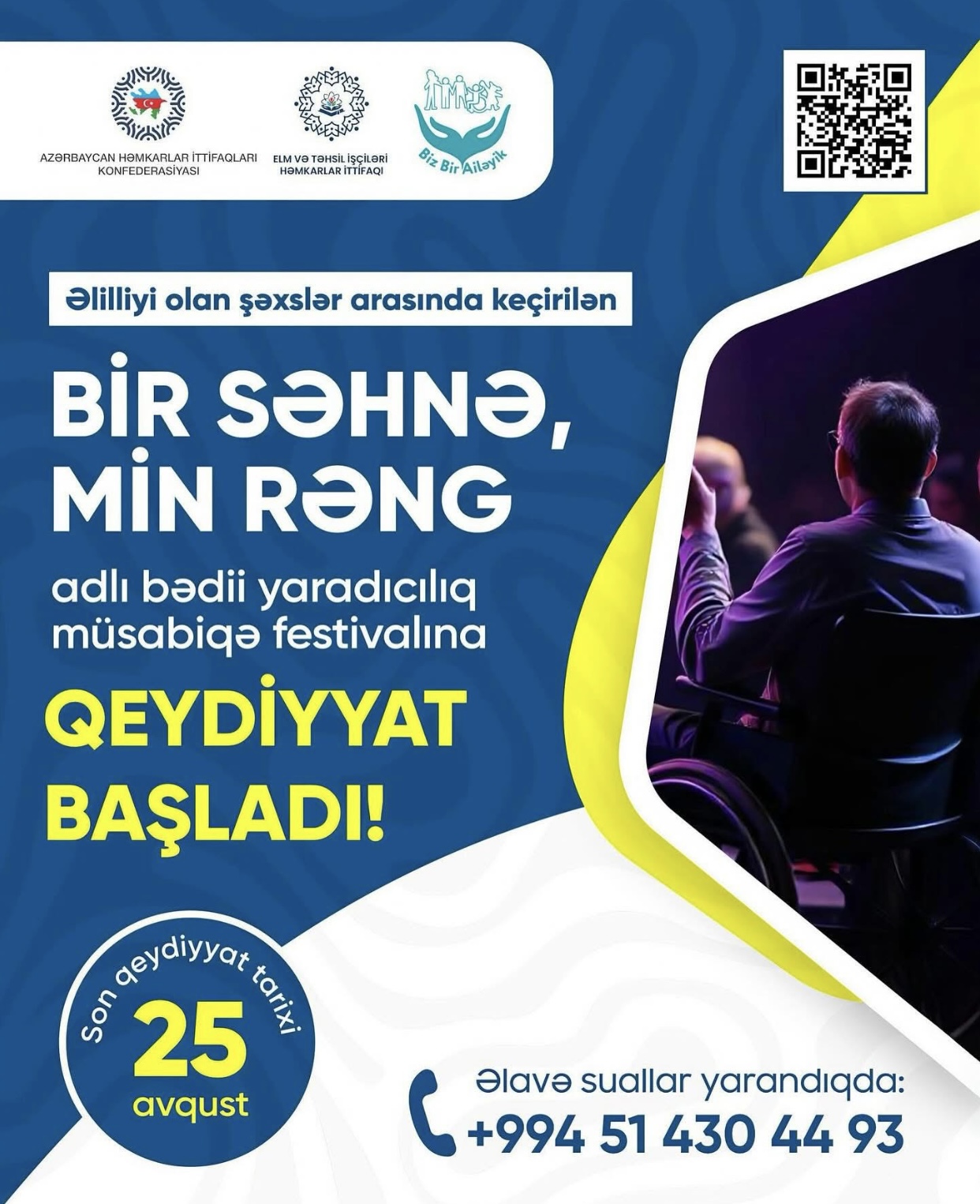 “Bir Səhnə, Min Rəng” – Əlilliyi olan şəxslər üçün bədii yaradıcılıq müsabiqəsinə qeydiyyat başladı