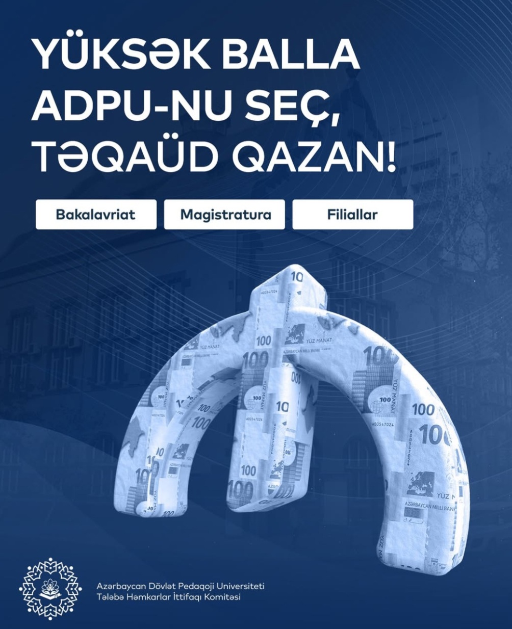 ADPU-ya qəbul olunan tələbələrə 500 manatadək təqaüd veriləcək