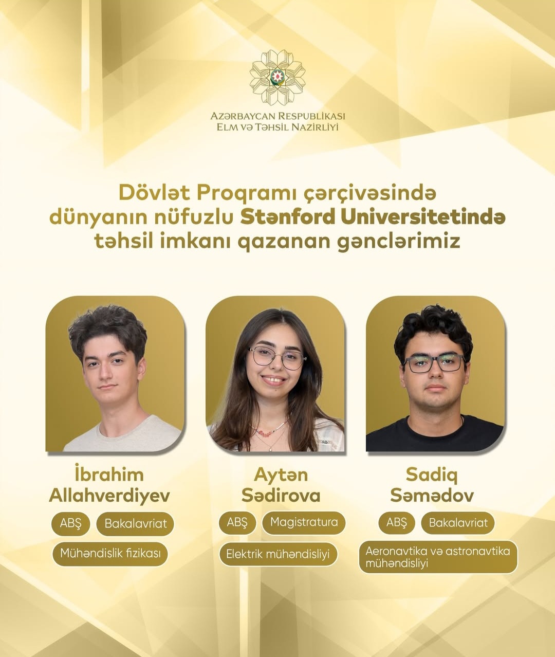 Azərbaycanlı gənclər Stanford Universitetində təhsil alacaqlar