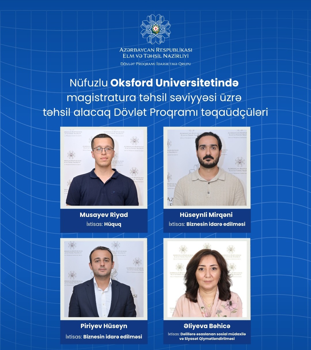 Azərbaycanlı gənclər Oksford Universitetində təhsil alacaqlar