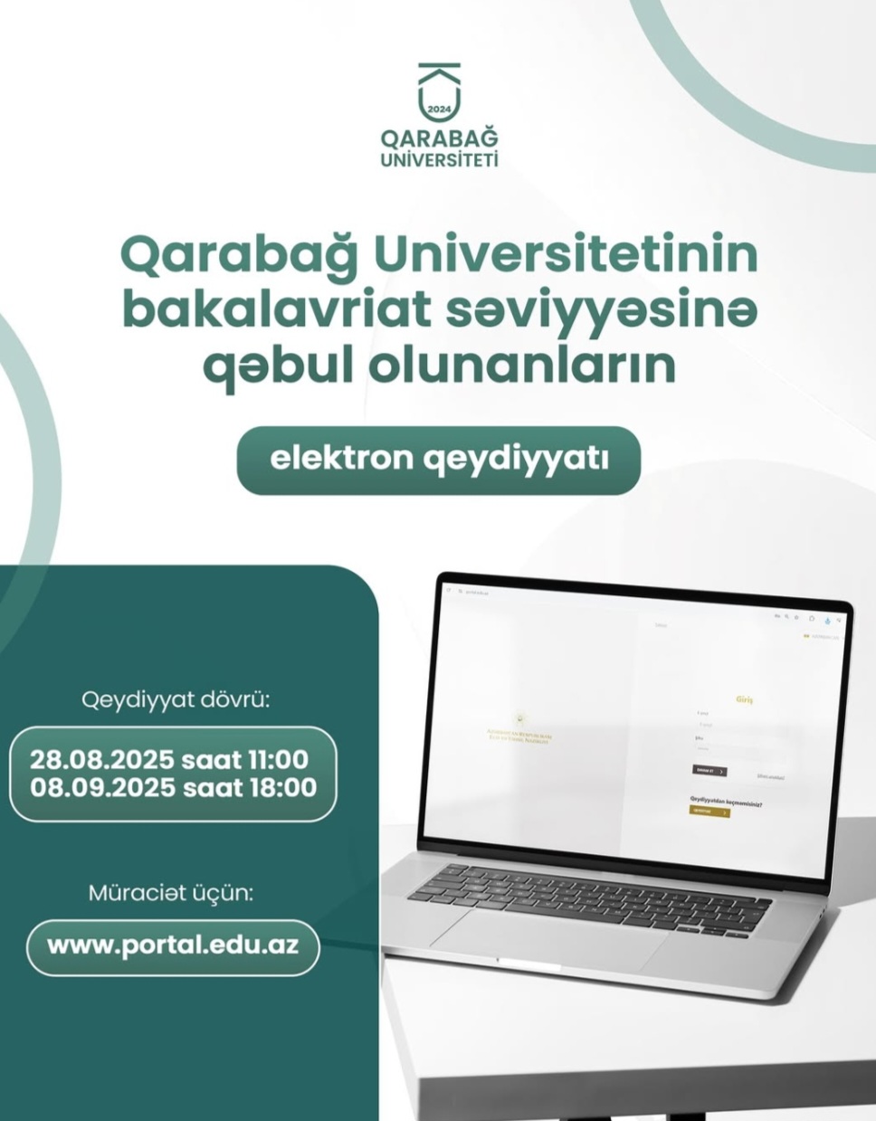 Qarabağ Universitetinə qəbul olunanların elektron qeydiyyatı başladı