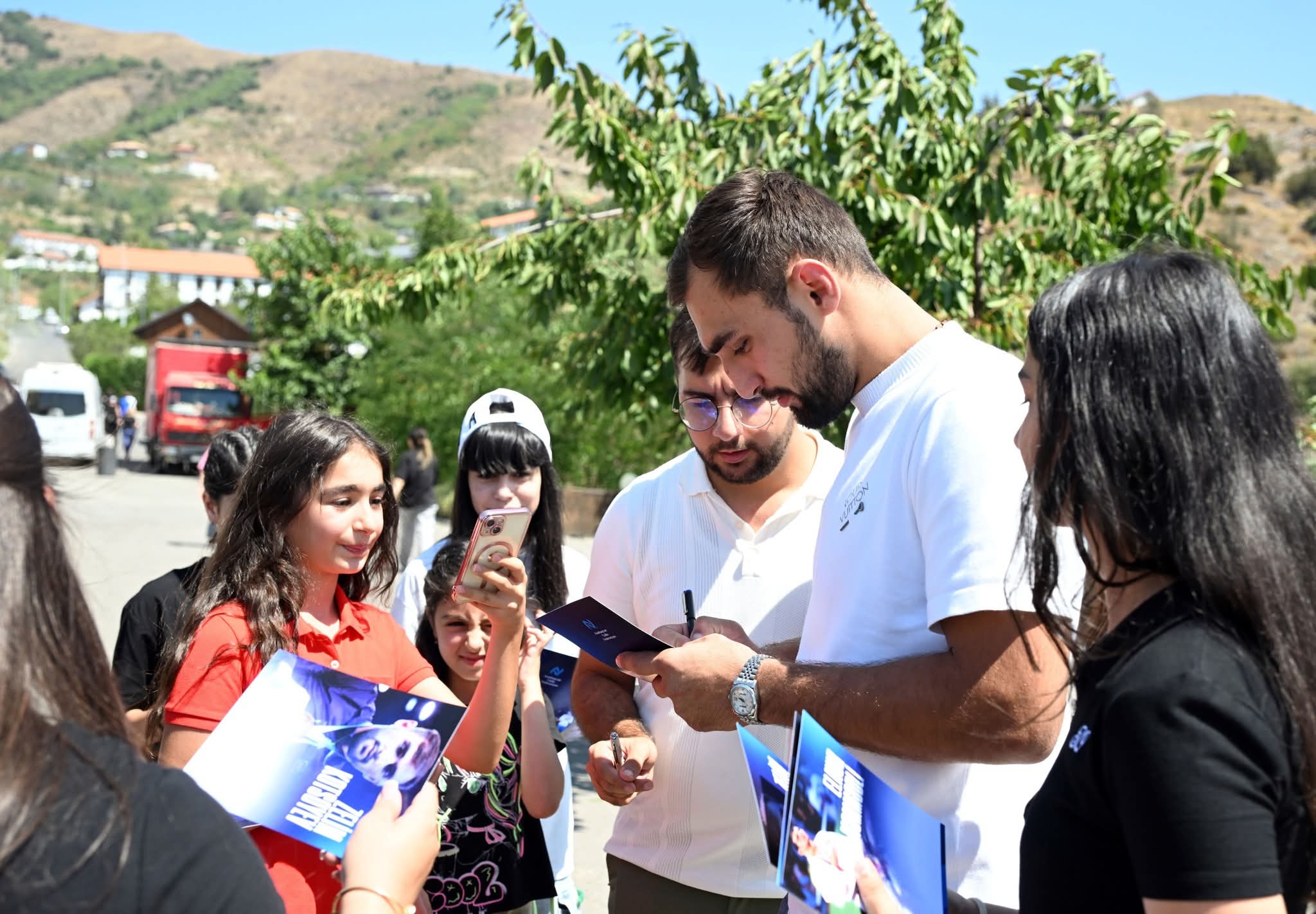 The Olympic champions have visited the liberated territories