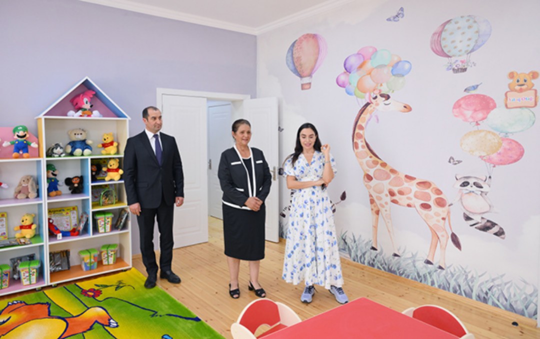Leyla Əliyeva Şamaxıda körpələr evi-uşaq bağçalarının açılışında