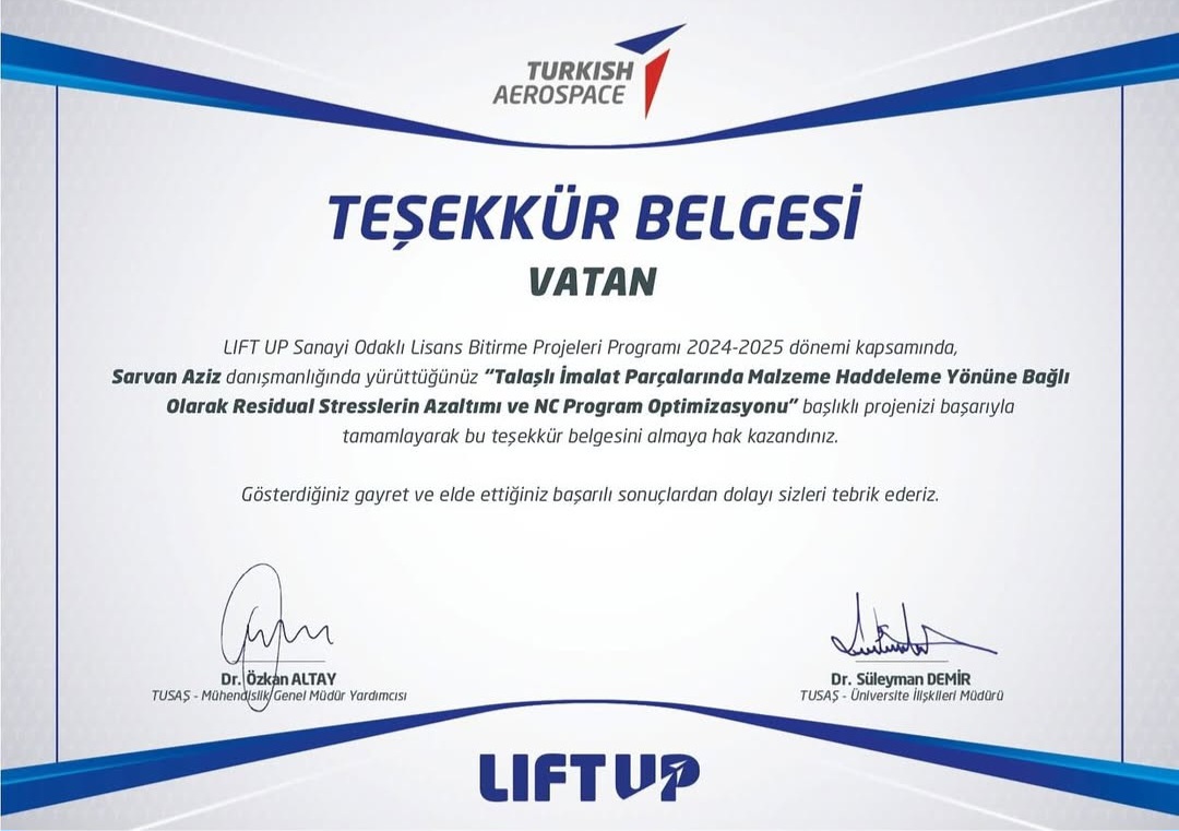 TUSAŞ expressed its gratitude to two teams from AzTU