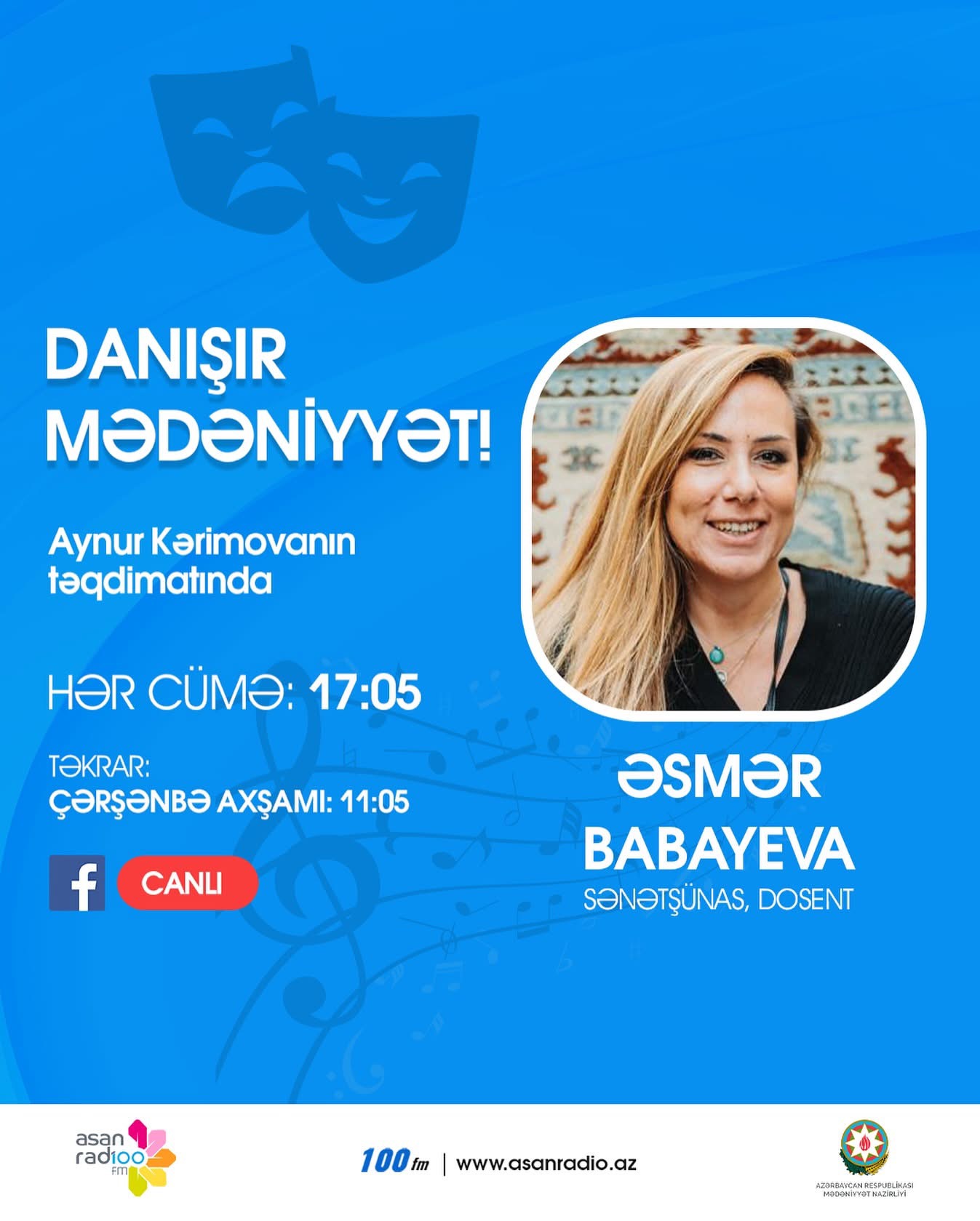 “Danışır Mədəniyyət!” verilişinin qonağı Əsmər Babayeva olacaq