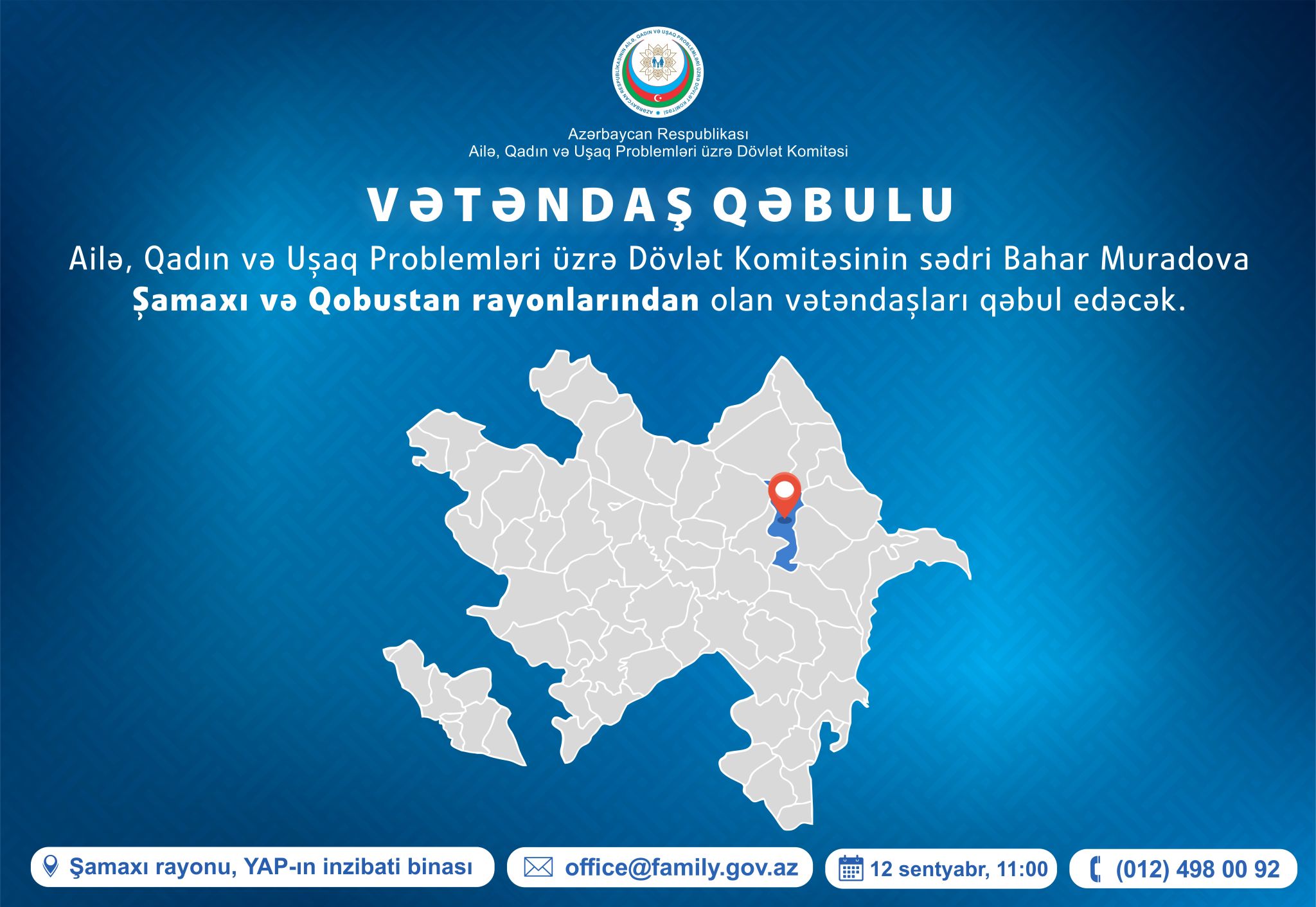 Şamaxıda vətəndaşların qəbulu keçiriləcək