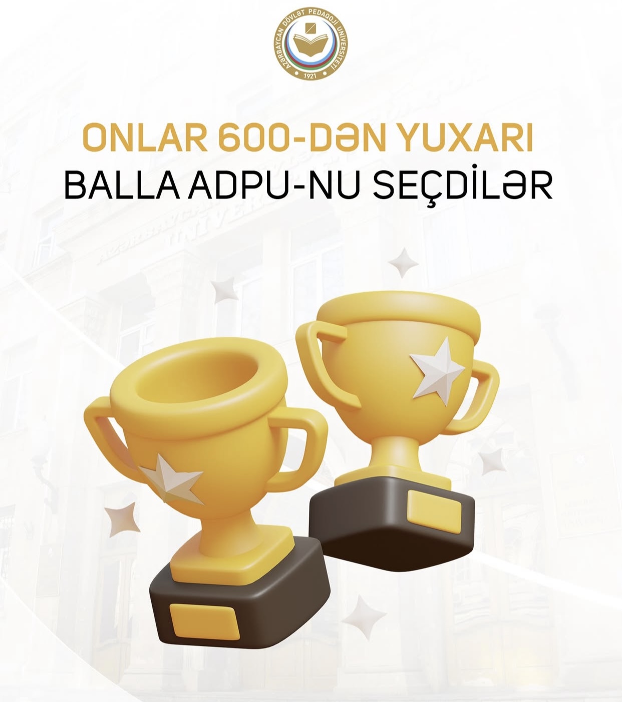 Onlar 600-dən yüksək balla Azərbaycan Dövlət Pedaqoji Universitetini seçdilər