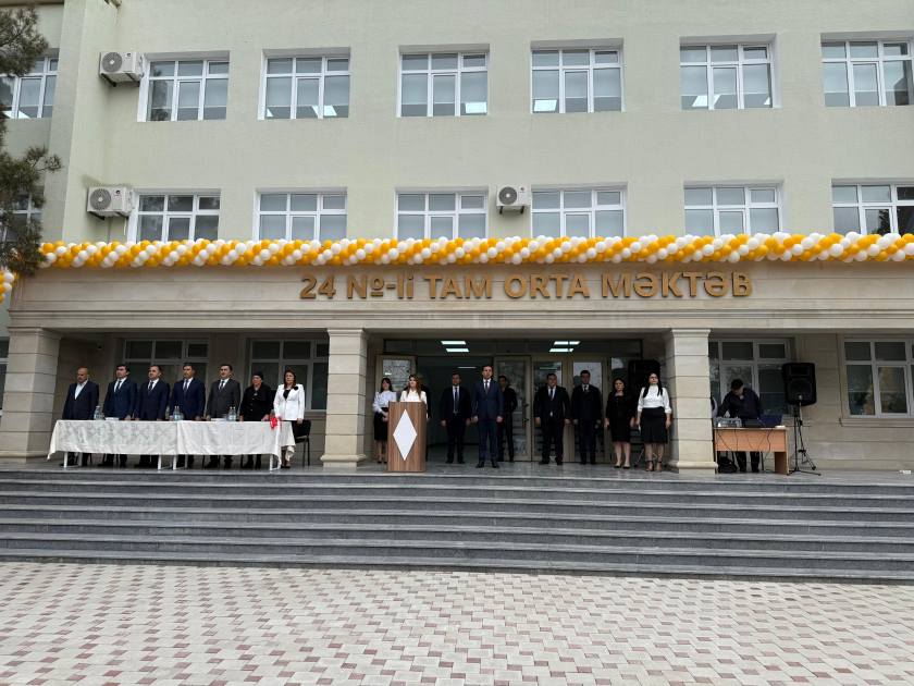 Gəncədə 24 nömrəli  tam orta ümumtəhsil müəssisəsi təmirdən sonra istifadəyə verilib