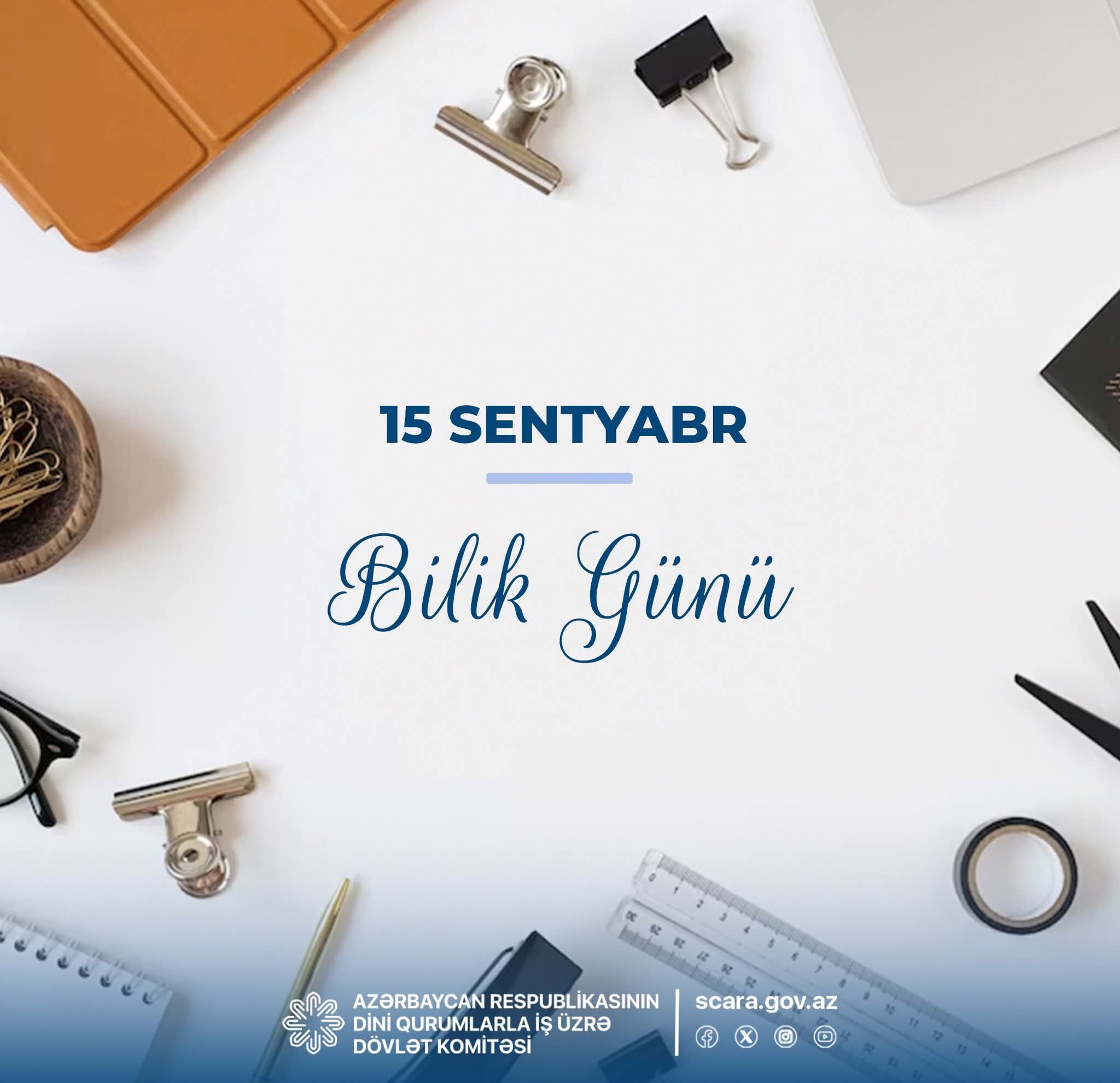 Dini qurumlarla iş üzrə dövlət komitəsi bilik günü münasibətilə təbrik etdi