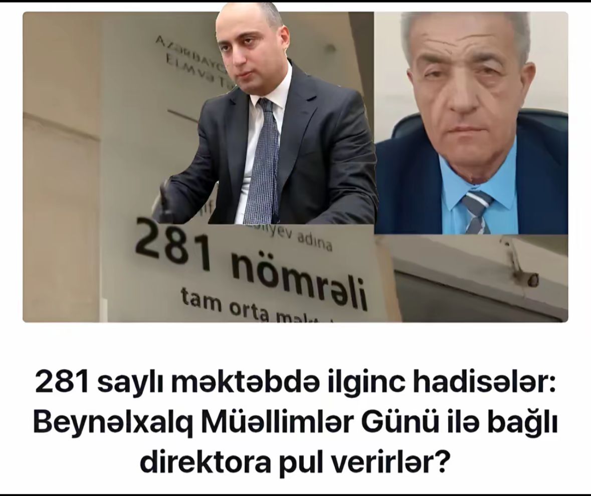 281 saylı məktəbdə hadisə: Direktora pul yığır