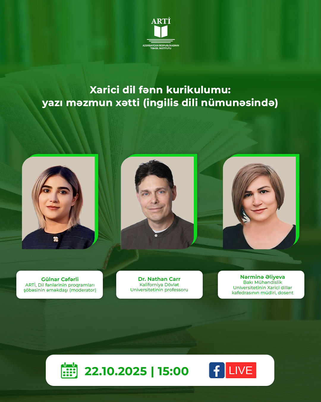 “Xarici dil fənn kurikulumu: yazı məzmun xətti” mövzusunda vebinar keçiriləcək