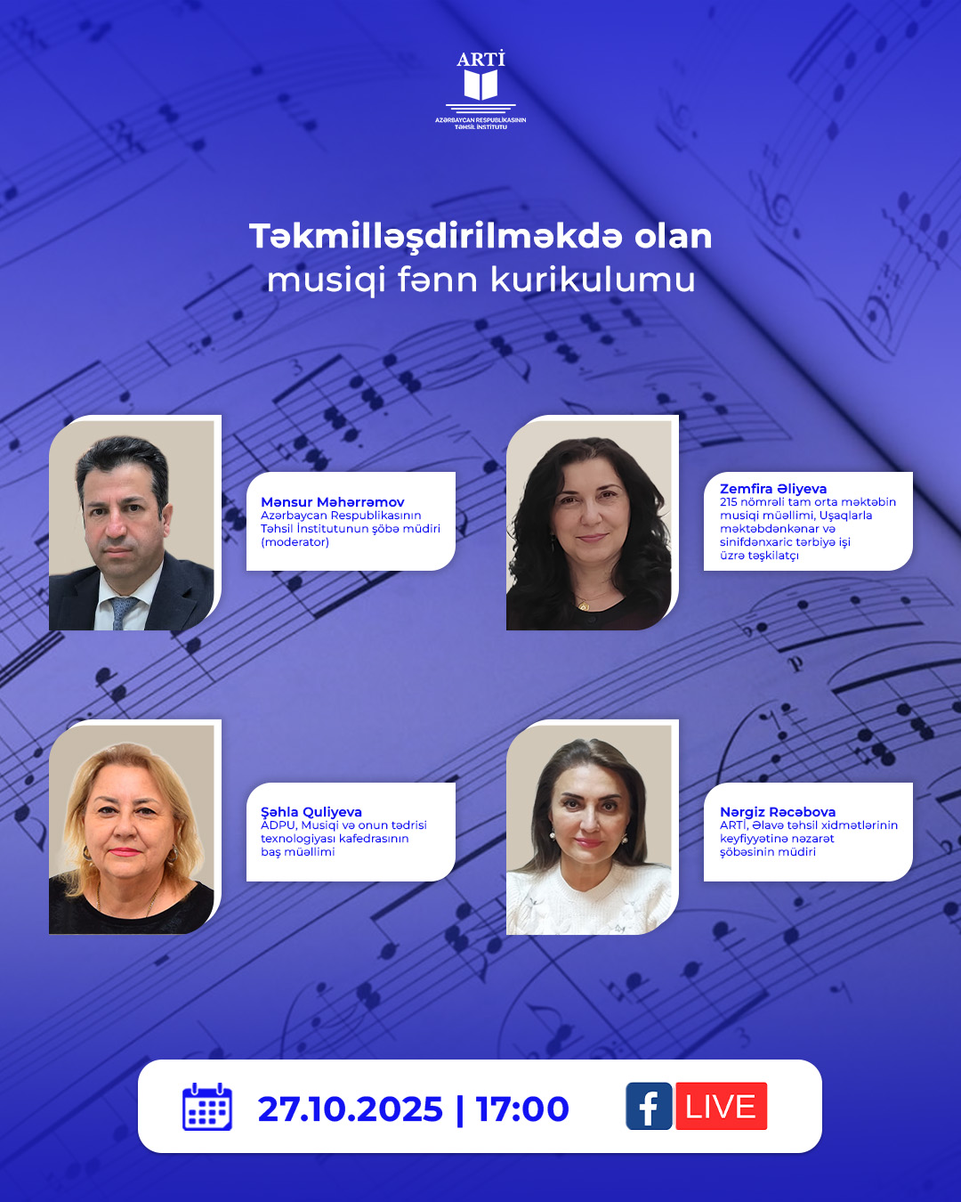 "Təkmilləşdirilməkdə olan musiqi fənn kurikulumu” mövzusunda vebinar keçiriləcək