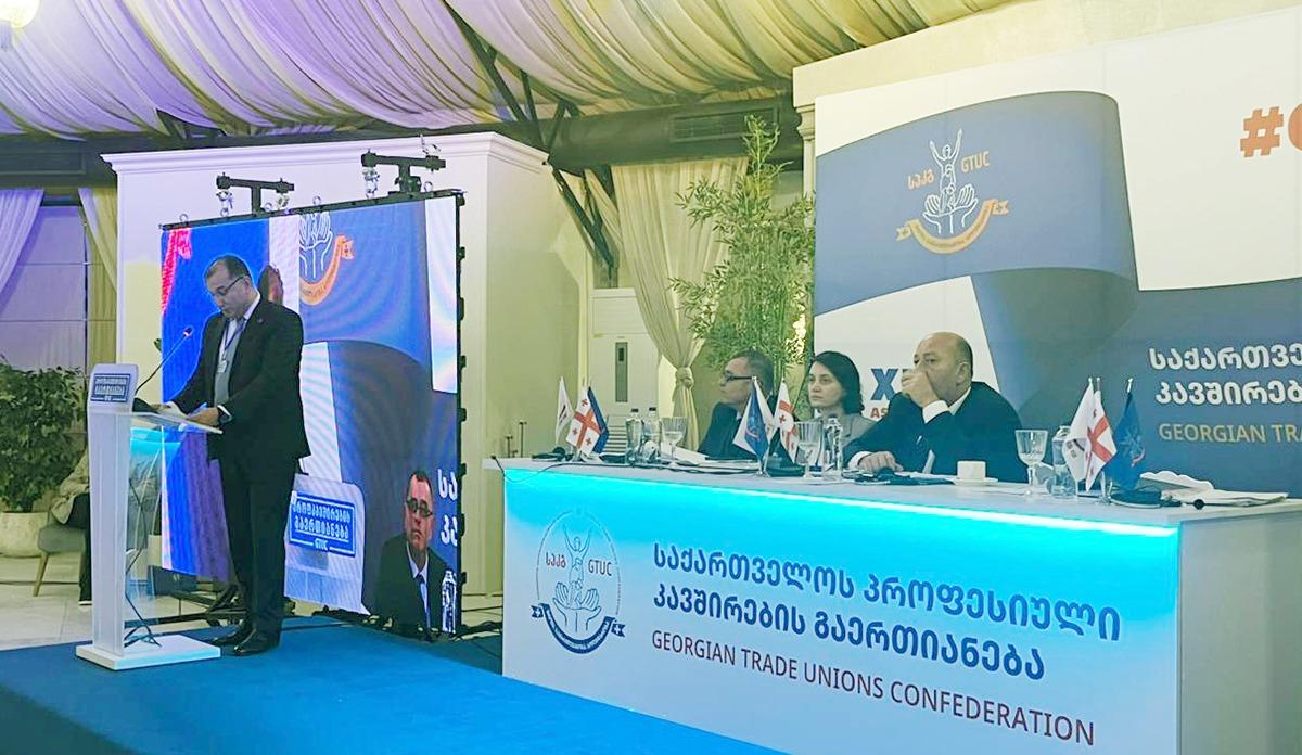 AHİK nümayəndələri Gürcüstan Həmkarlar İttifaqları Konfederasiyasının qurultayında iştirak edib