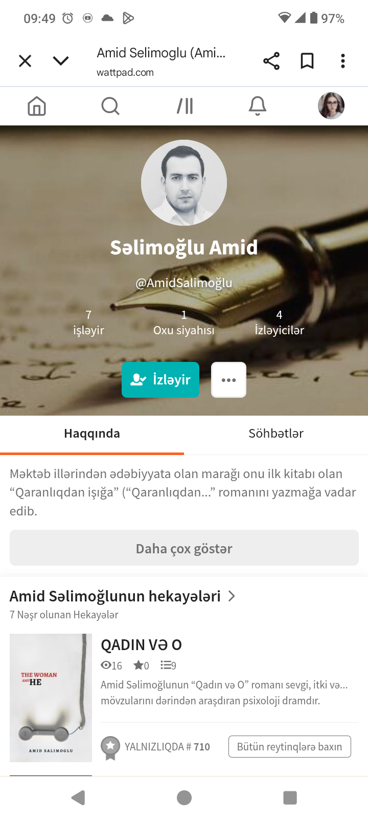 "Sən axı kimsən?” əsərinin müəllifi Amid Səlimoğludur 