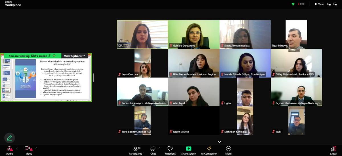 “Dövlət xidmətlərinin rəqəmsallaşması və iqtisadi inkişafın təşviqi - təlim