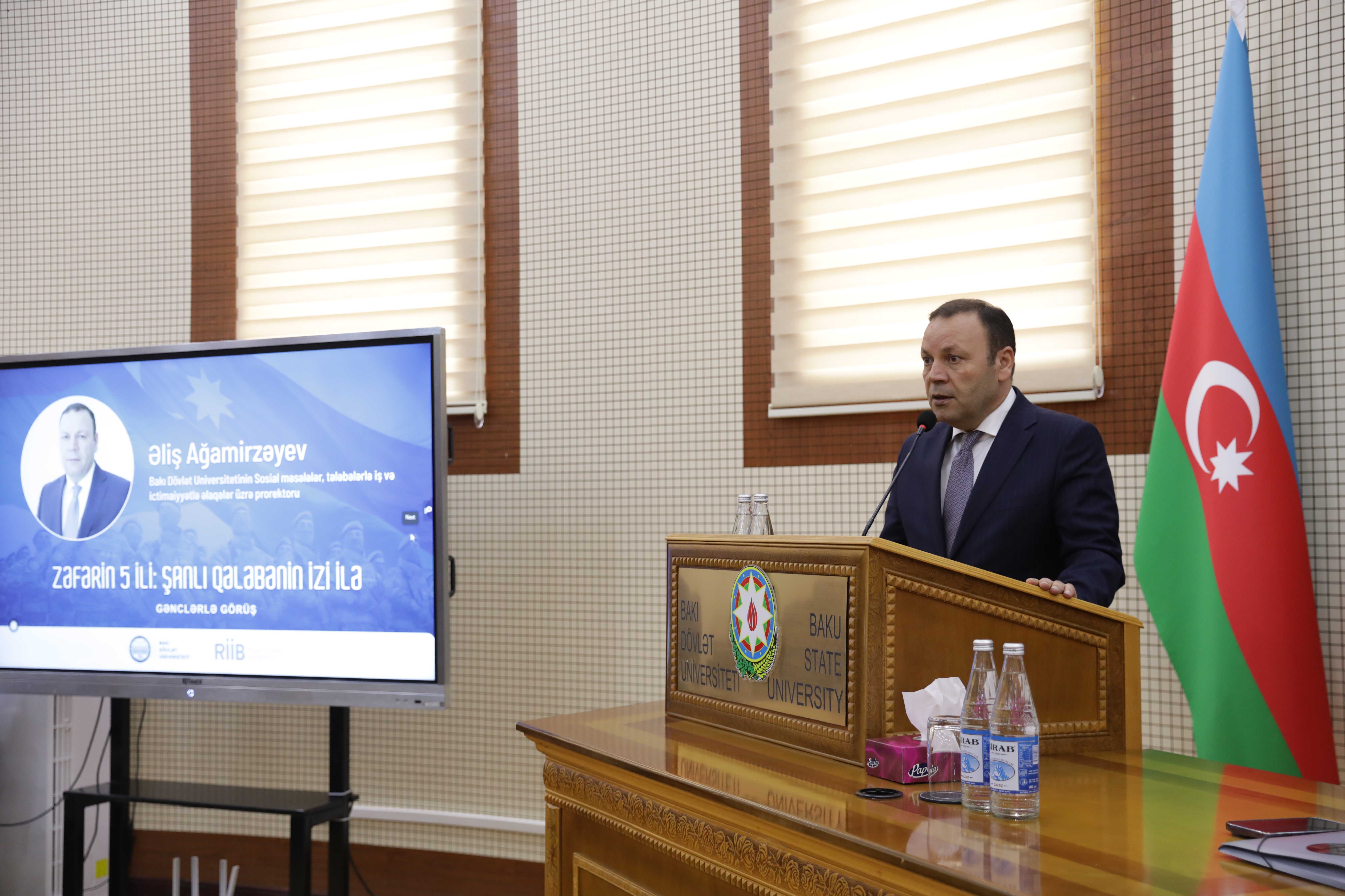 Bakı Dövlət Universitetində “Zəfərin 5 ili: Şanlı Qələbənin izi ilə” adlı tədbir keçirilib