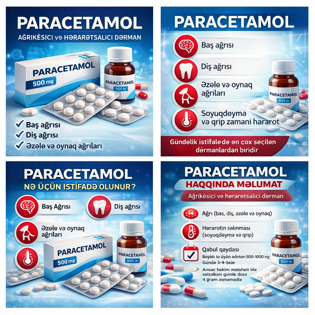 Paracetamol geniş istifadə olunan ağrıkəsici dərmanlar sırasındadır