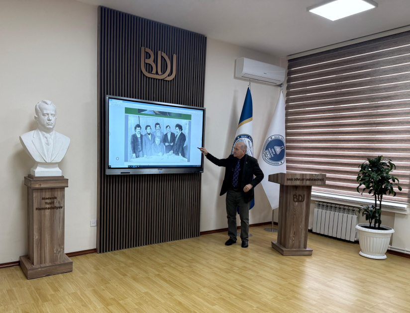 Türkiyənin Qars Qafqaz Universitetinin professoru BDU-da ustad dərsi keçib - FOTO