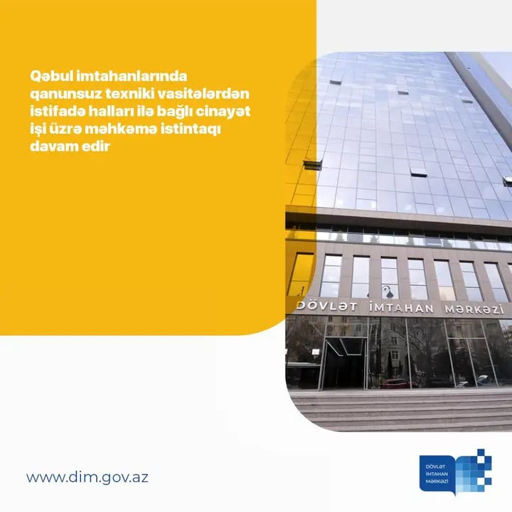 İslam Babayevin hazırlıq kursunda ali məktəb imtahanlarında fırıldaqçılıq ittihamı ilə bağlı məhkəmə iclası keçirilib