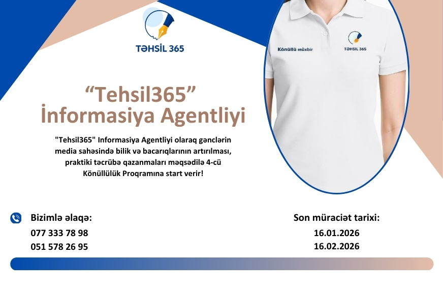 Tehsil365" İnformasiya Agentliyi 4-cü Könüllülük Proqramına start verir