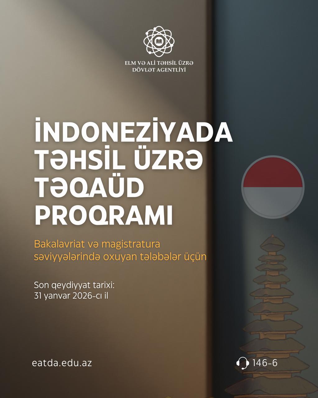 İndoneziyada təhsil almaq istəyənlər üçün yeni təqaüd imkanı