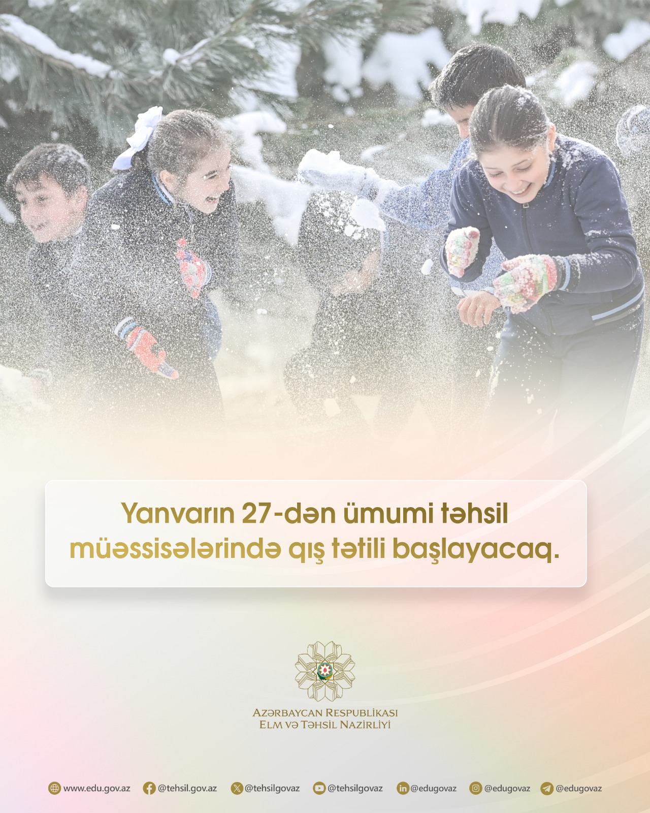 Bu gündən məktəblərdə qış tətili başlayır 