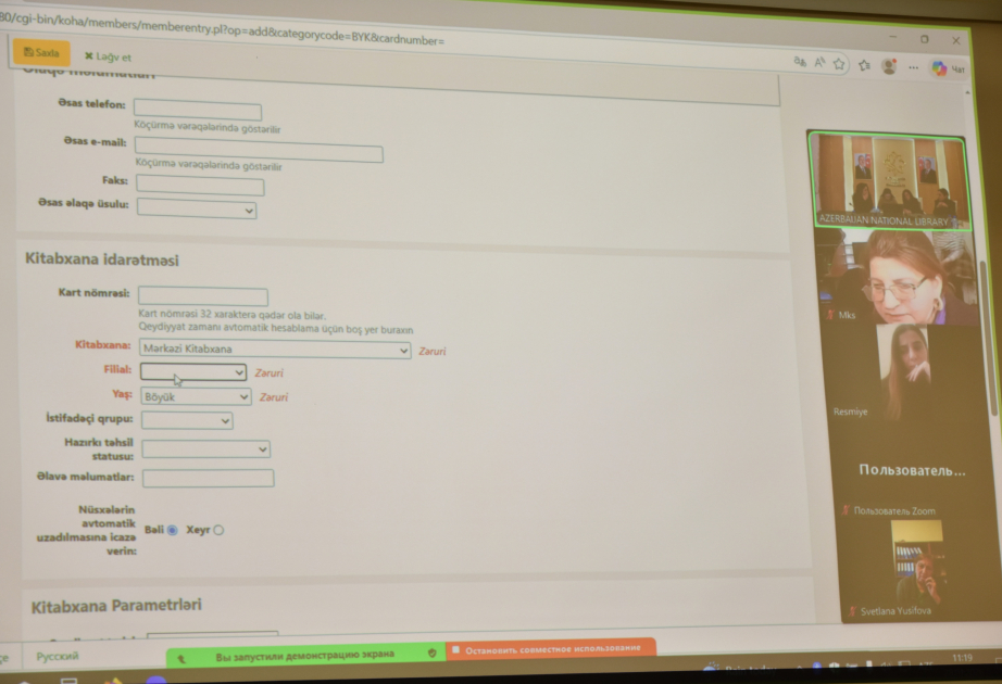 Milli Kitabxanada Koha AKİS üzrə onlayn təlimlər davam edir