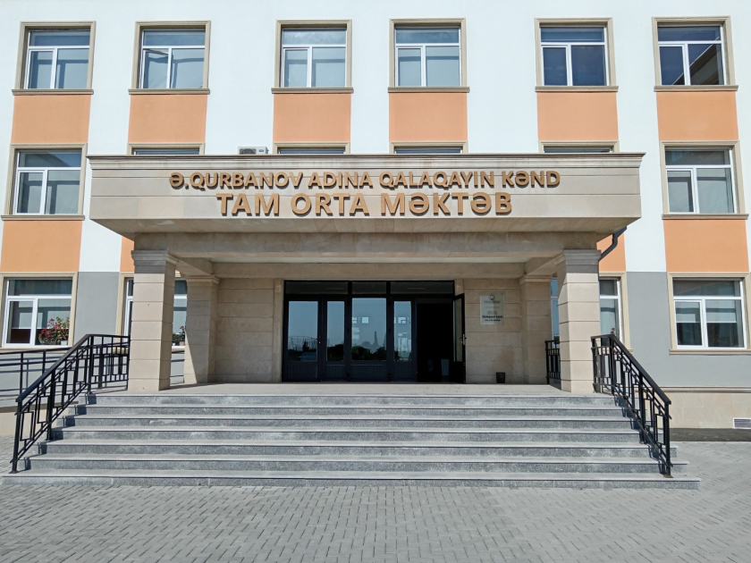 Sabirabadın Qalaqayın kəndində yeni məktəb binasının tikintisi başa çatıb - FOTO