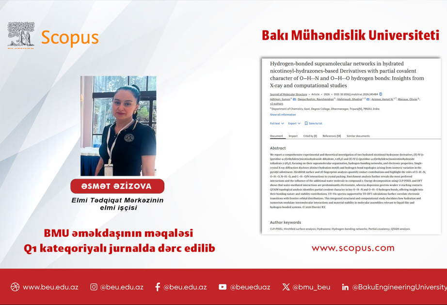 BMU-nun daha bir əməkdaşının məqaləsi Q1 kateqoriyalı jurnalda