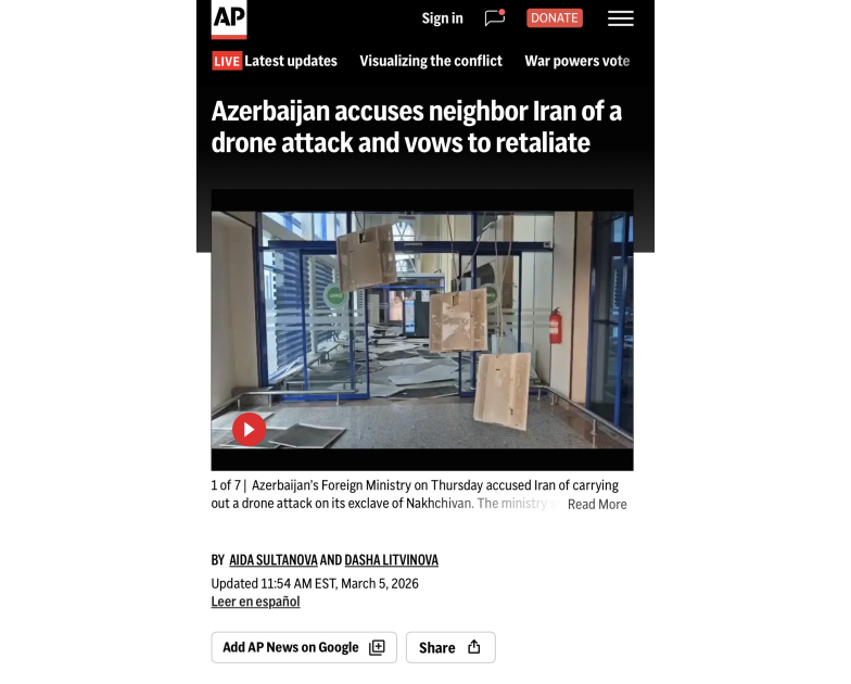 ABŞ mediası Prezident İlham Əliyevin Təhlükəsizlik Şurasının iclasında səsləndirdiyi fikirlərə geniş yer verib