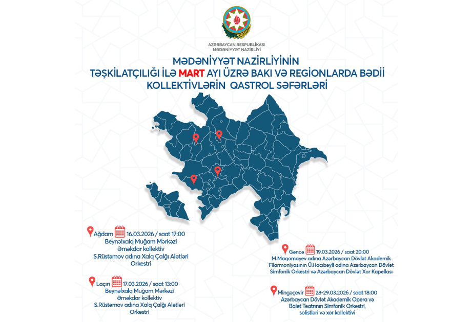 Regionlarda mədəni qastrol proqramı başlayır