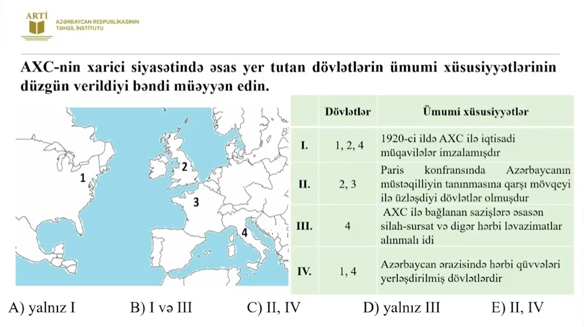 Sertifikasiyaya hazırlaşan tarix müəllimləri üçün yeni test nümunələri açıqlandı