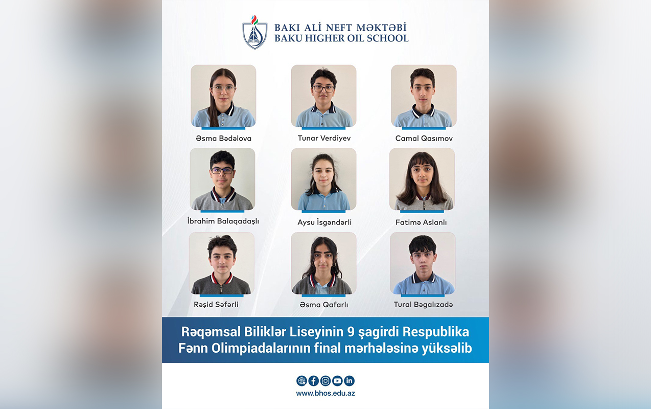 BANM-in 9 şagirdi Respublika Fənn Olimpiadalarının finalında 