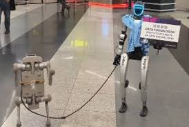 Moskvada hava limanında sərnişinləri qarşılayan robot görüntülənib