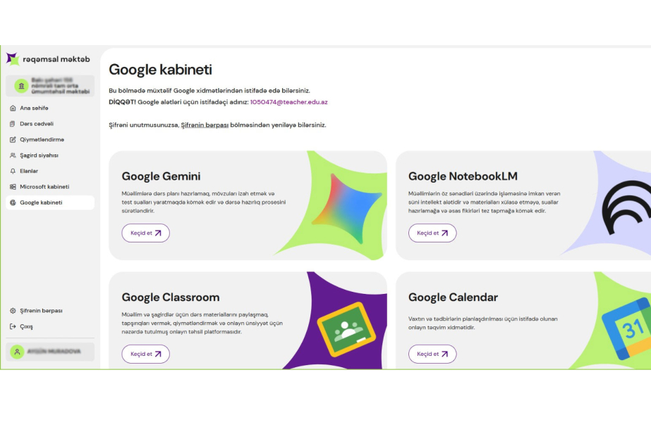 Tədrisdə yeni imkanlar: “Google” alətləri artıq “Rəqəmsal məktəb”də