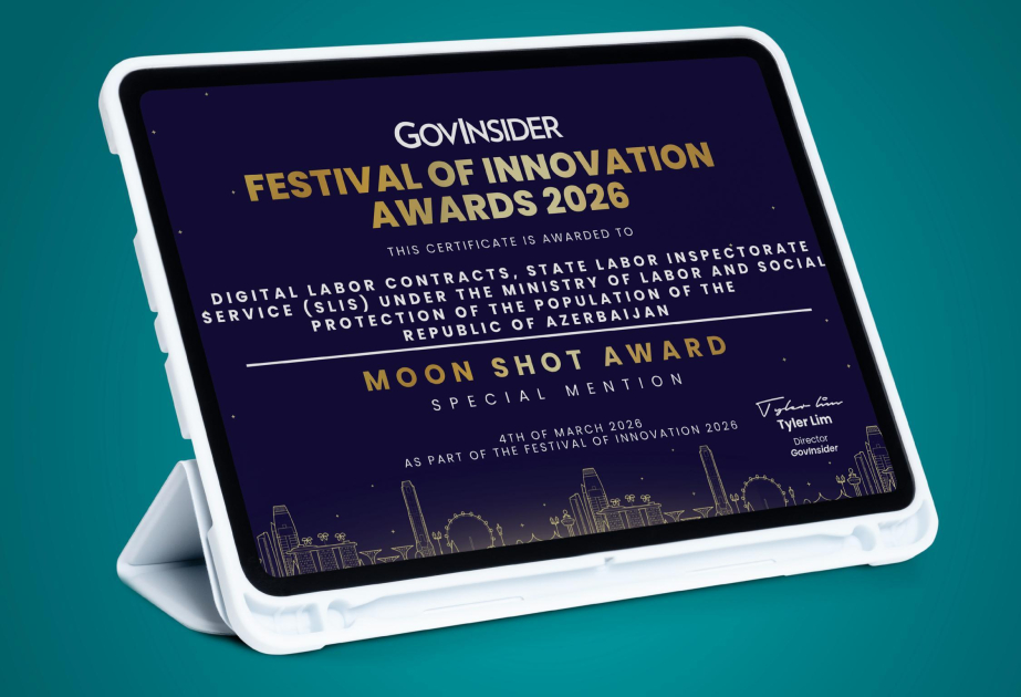 “Əmək və Məşğulluq” altsistemi “GovInsider” beynəlxalq platformasının müsabiqəsində mükafata layiq görülüb