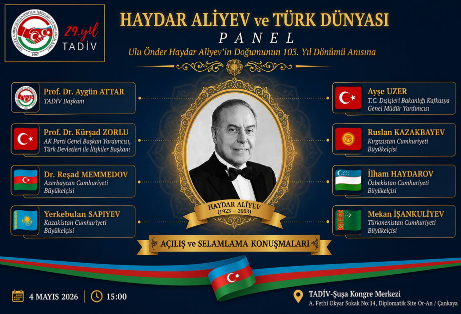 Ankarada “Heydər Əliyev və Türk dünyası” mövzusunda müzakirələr aparılacaq