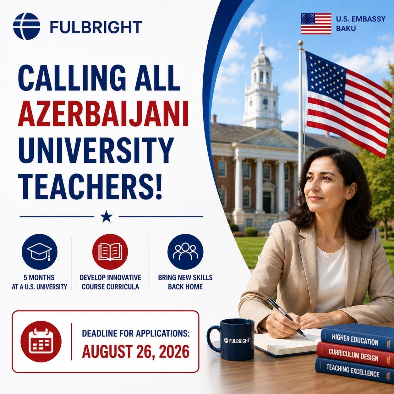 Azərbaycanlı universitet müəllimləri üçün "Fulbright" proqramına müraciət başlayıb 